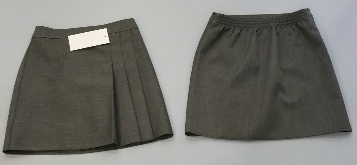 GIRLS Grey A-line 2 pleat design skirt