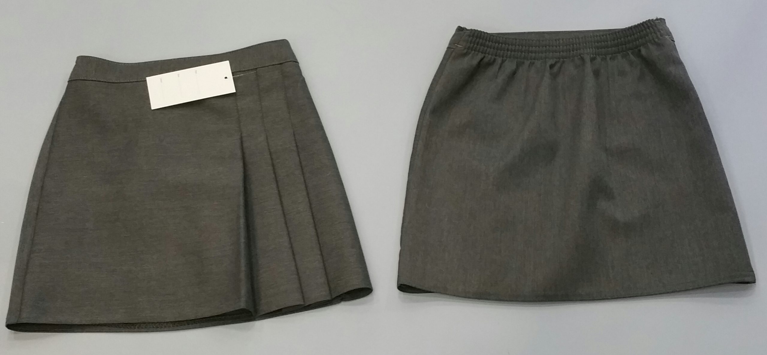 GIRLS Grey A-line 2 pleat design skirt - JD Schoolwear