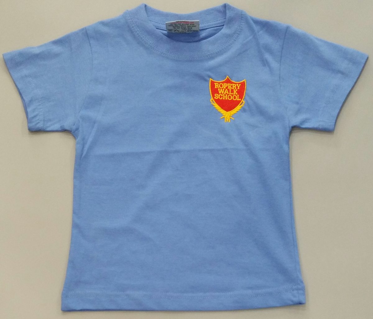 SKY BLUE P.E. T-SHIRT with embroidered school logo