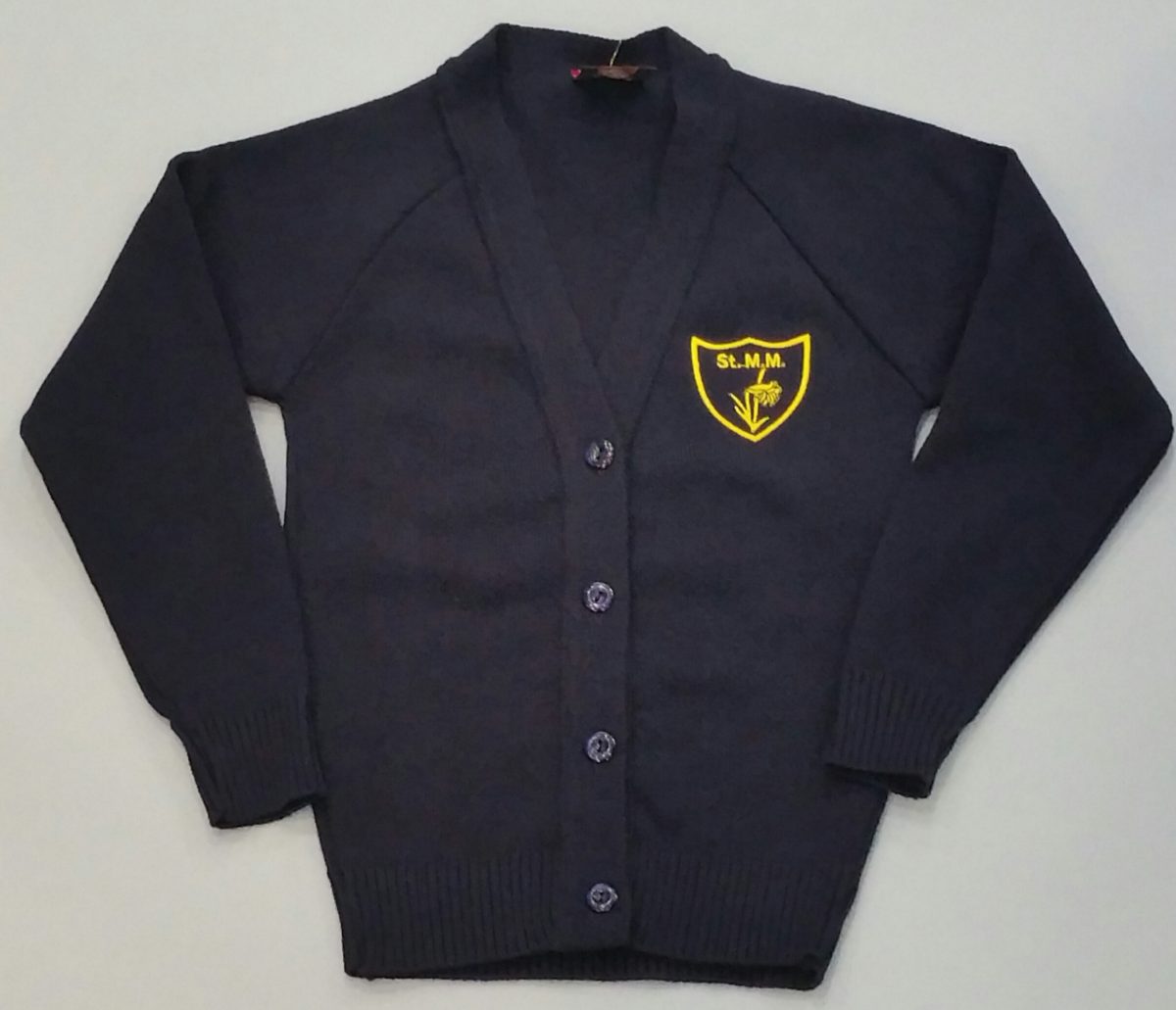 NAVY BLUE CARDIGAN with embroidered school